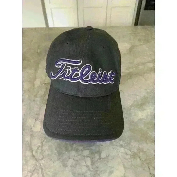Titleist ProV1 FJ FootJoy Golf Pro Grey Hat Strapback Patch Adjustable Cap - Picture 1 of 6
